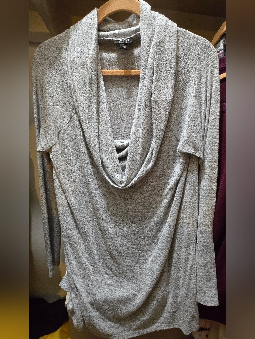 Ava & Viv Light Gray Cowl Neck Pullover Sweater
